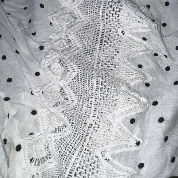 Romans Women’s Blouse Size 32W Polka‎ Dot Embroidery Square Neck - Picture 2 of 8